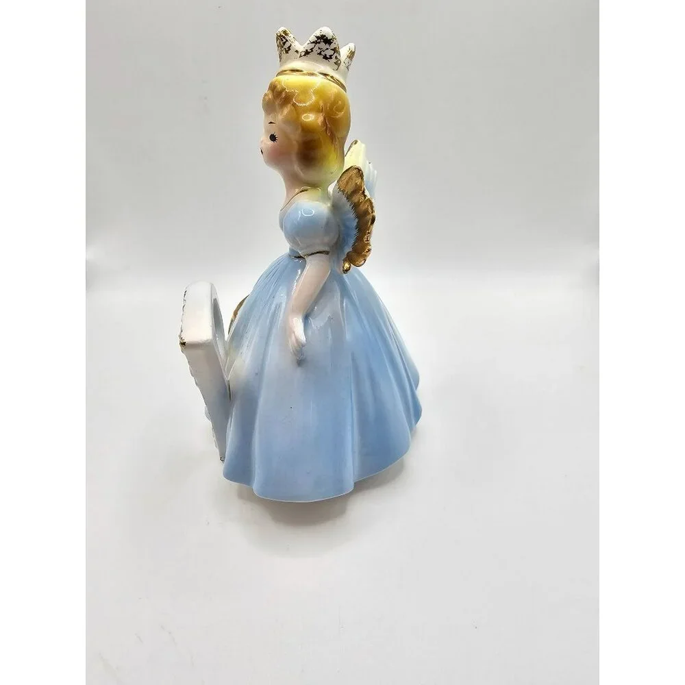 Josef Originals Birthday Girl Angel‎ Figurine - 7th Year - Vintage Ceramic